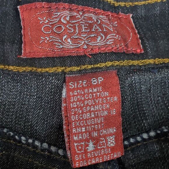 COS Jeans Black Denim Straight Leg Hi-Rise Black Embroidery Sequins Size 8P - Picture 9 of 16